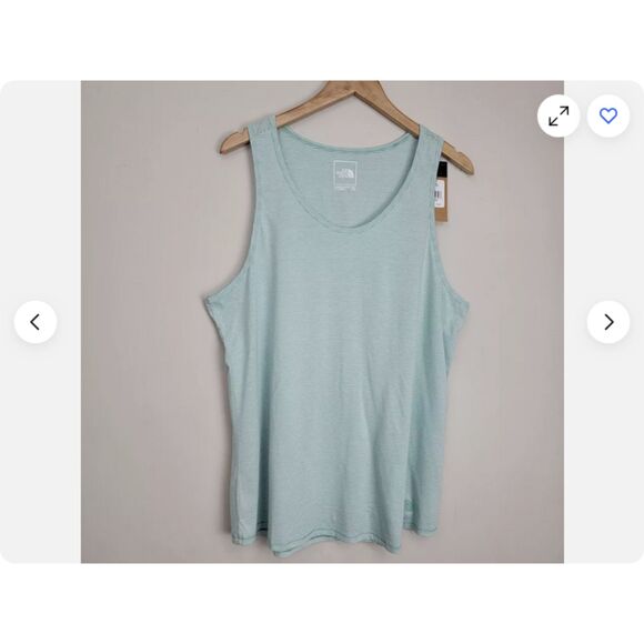 The North Face Tops - The North Face Green White Striped Athletic Leisure Sleeveless Tank Top (NWT)